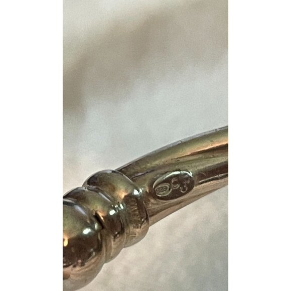 VTG Unisex 925 Silver Twisted Rope Hinged Bangle Bracelet Jewelry Italy Signed - Picture 6 of 7